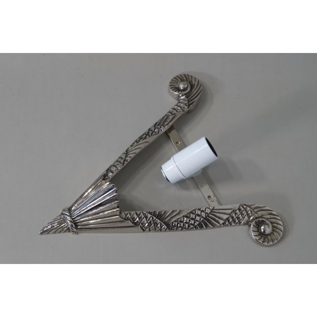 Silver 1930s French Art Deco Wall Sconces by Degue & Louis Vandamme France - a Pair For Sale - Image 8 of 13