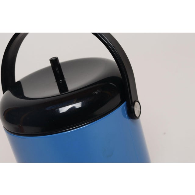 Vintage Japanese Crown Corning "Thermique" Sky Blue Ice Bucket/Pail With Tongs For Sale - Image 9 of 16