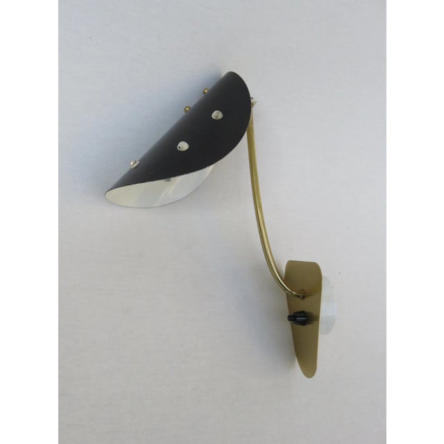 Black Italian Brass, Black Lacquered Aluminum and Glass Bead Sconces, 1950s, Set of 2 For Sale - Image 8 of 18