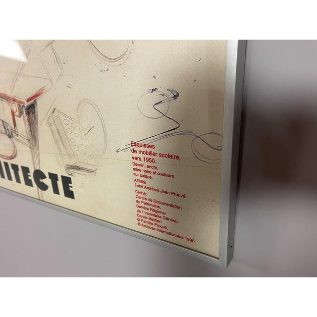 Metal Jean Prouvé Architecte Poster from Archives Internationales, France, 1995 For Sale - Image 7 of 15