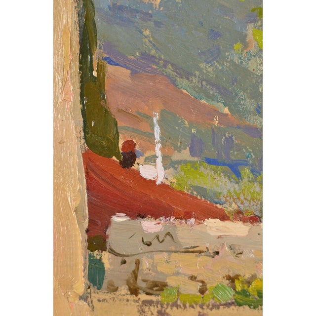 Alfejs Bromults, Street in Hurzuf, 1967, Oil on Cardboard For Sale - Image 6 of 11