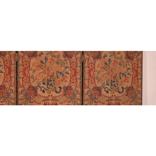 19th Century Painted Fabric Four-Panel Screen For Sale - Image 3 of 12
