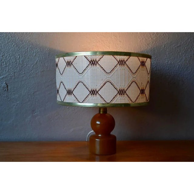 1970s Vintage Brown Glass Table Lamp, 1970s For Sale - Image 5 of 9