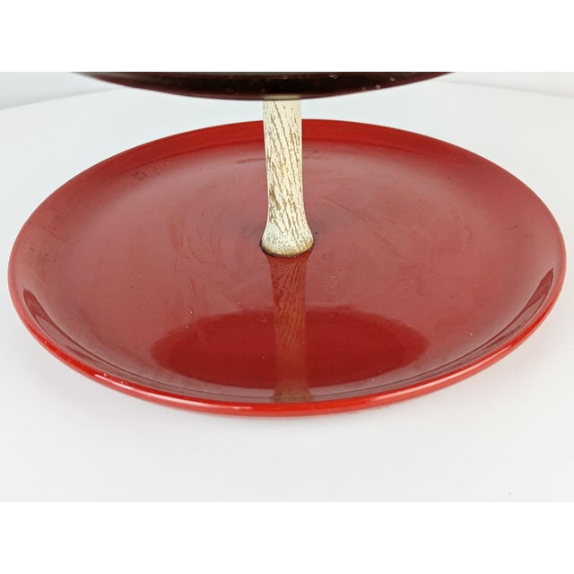 Italian Ceramic and Wood Fruit Bowl, 1960s For Sale - Image 6 of 11