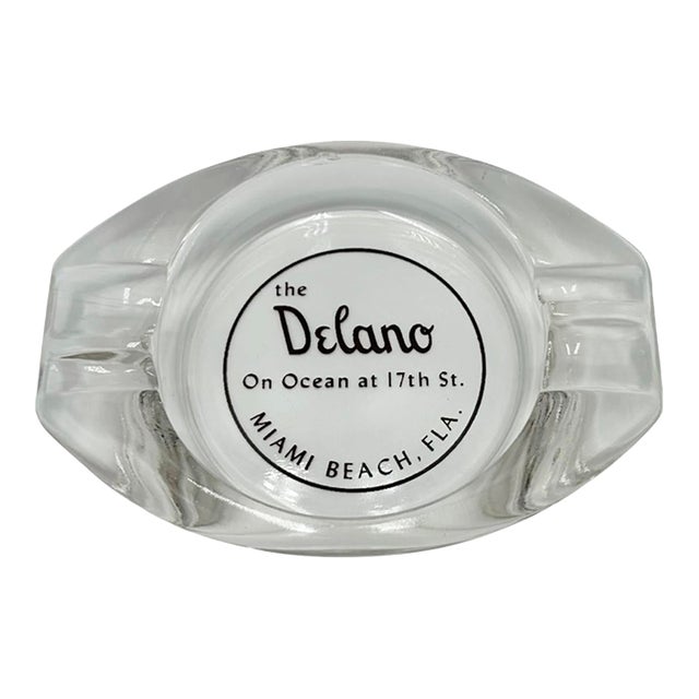Vintage 5-Star the Delano Hotel Miami Beach Glass Ashtray For Sale