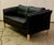 Midcentury Danish modern beautiful black leather 2 seat sofa birch legs. Style of Børge Mogensen.