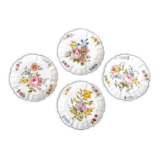 Vintage Italian Botanical Wall Plates by Campagnolo Arteluce - Set of 4 For Sale