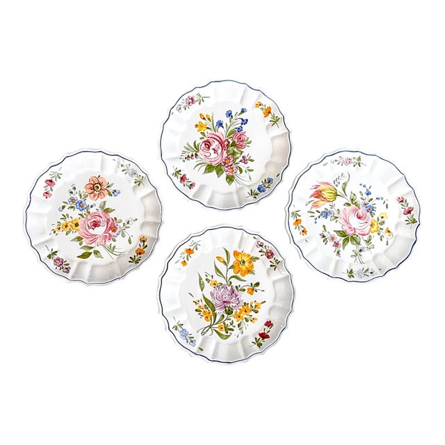 Vintage Italian Botanical Wall Plates by Campagnolo Arteluce - Set of 4 For Sale