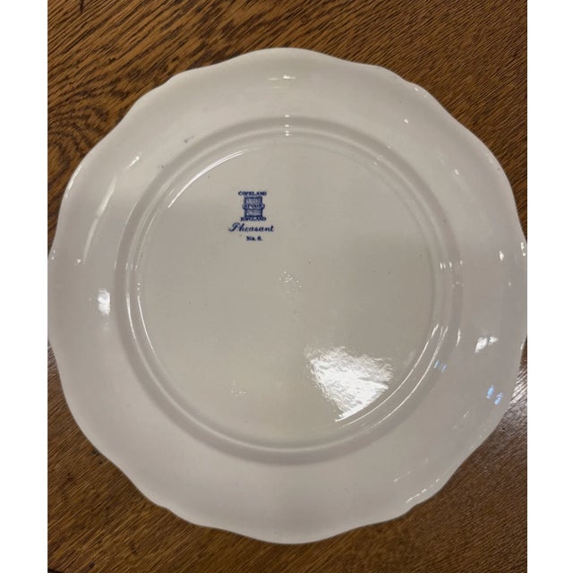 Early 20th Century Early 20th Century Spode Pheasants Blue & White Transferware Plate Copeland #6 For Sale - Image 5 of 7