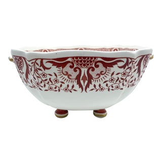 Antique 18th Century Porcelain Pedestal Bowl by Minton Made in Denmark For Sale