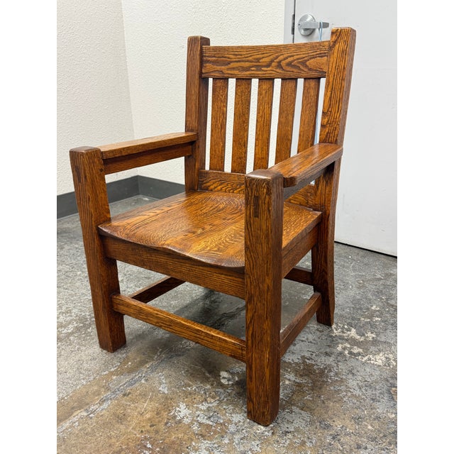 Mission Mission Oak Armchair, Vintage For Sale - Image 3 of 12