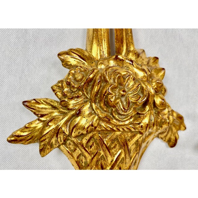 Vintage Belgian Louis XVI Style Gold Wall Lamps, 1990s, Set of 2 For Sale - Image 6 of 12