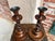 Antique English Oak Open Barley Twist Candlesticks Jacobean Pair C1890 11.0” For Sale - Image 9 of 18