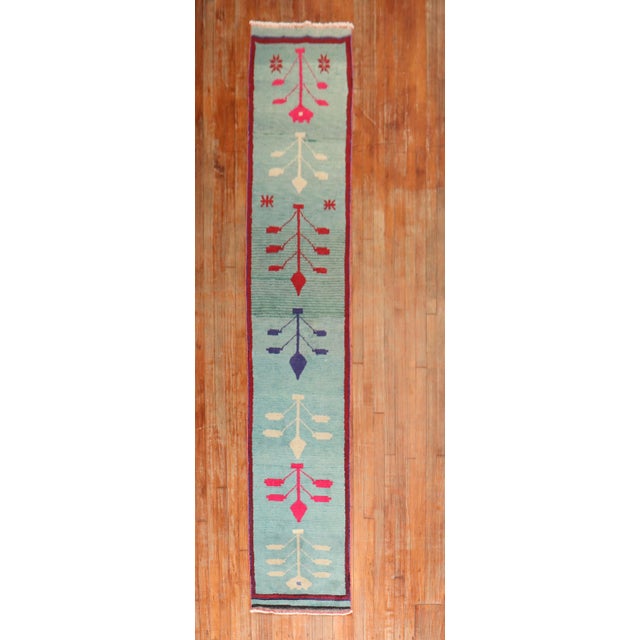 Mid 20th Century Narrow Turkish Runner - 1'11" x 11'4" For Sale - Image 11 of 18