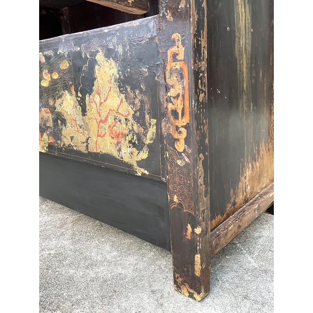 Vintage Asian Hand Painted Wedding Cabinet For Sale - Image 13 of 14