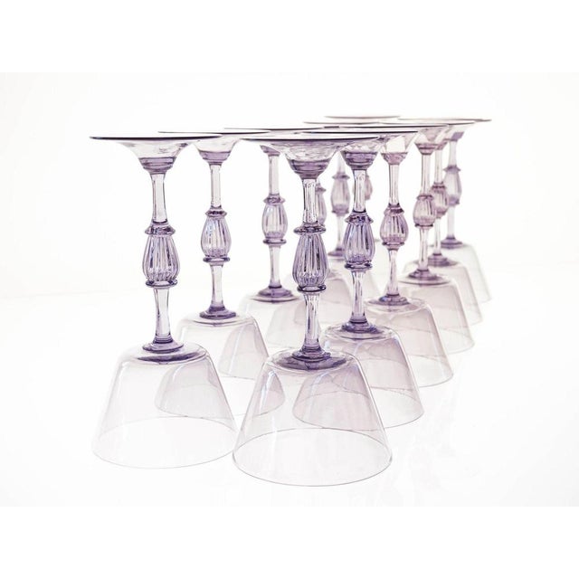 Cyclamen Murano Wine Glass from Cenedese, 1950s, Set of 12 For Sale - Image 13 of 18