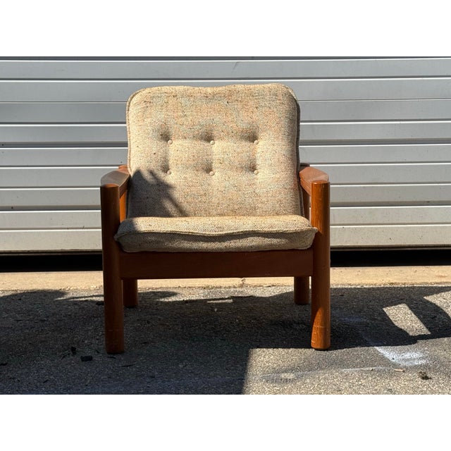 Mid-Century Modern Mid-Century Danish Modern Domino Mobler Tufted Teak Lounge Chair For Sale - Image 3 of 11