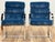Vintage Newly Upholstered Blue Velvet Chrome Sling Chairs, a Pair For Sale - Image 4 of 18