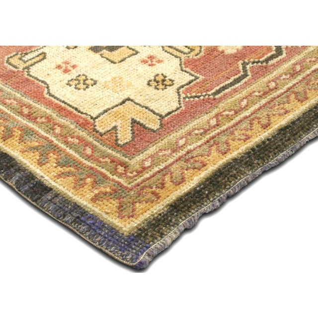 Traditional 1940s Turkish Oushak Rug For Sale - Image 3 of 6