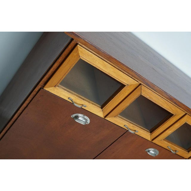 Brown Vintage Dutch Beech and Oak Haberdashery Cabinet, 1950s For Sale - Image 8 of 17