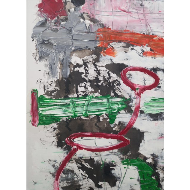 Paper Picasso Style Abstract Figurative Painting by Diane Grant - Unique Piece For Sale - Image 7 of 12