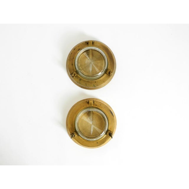 1950s Large Maritime Ship Wall Lamps in Brass and Glass, 1950s, Set of 2 For Sale - Image 5 of 18