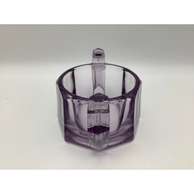 Glass Antique Amethyst Glass Sugar Bowl For Sale - Image 7 of 8