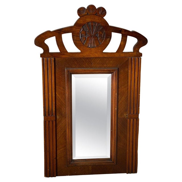 Art Nouveau Wood Wall Mirror with Facet Cut, Austria, 1900s For Sale - Image 18 of 18