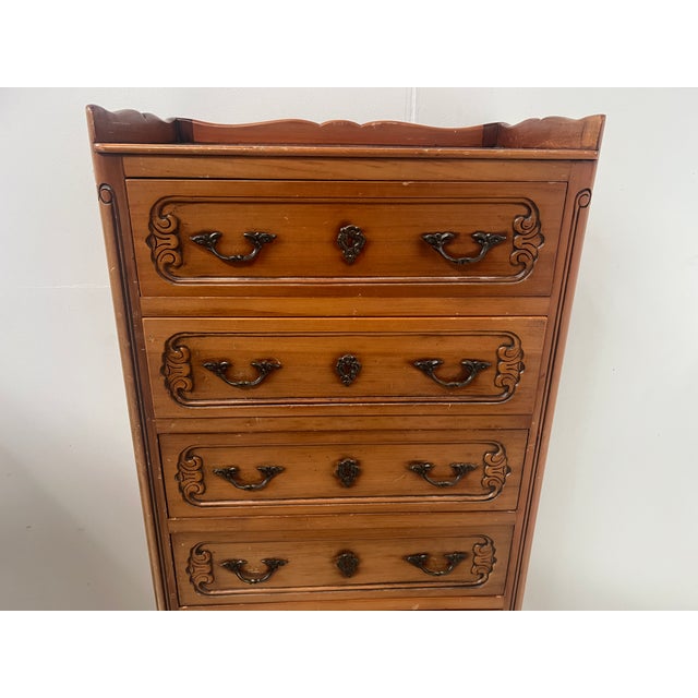 20th Century Regency Style Cherrywood Chest of Drawers For Sale - Image 6 of 11