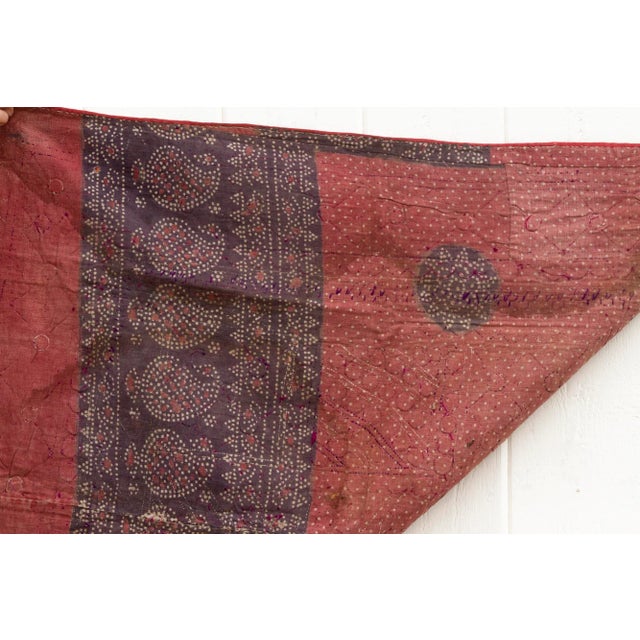 Textile Royal Antique Silk Kutch Wall Tapestry For Sale - Image 7 of 9