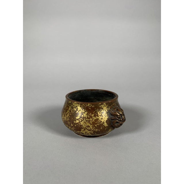 Asian Bronze incense burner "gold Splash" Qianlong period (1735-1796) For Sale - Image 3 of 9