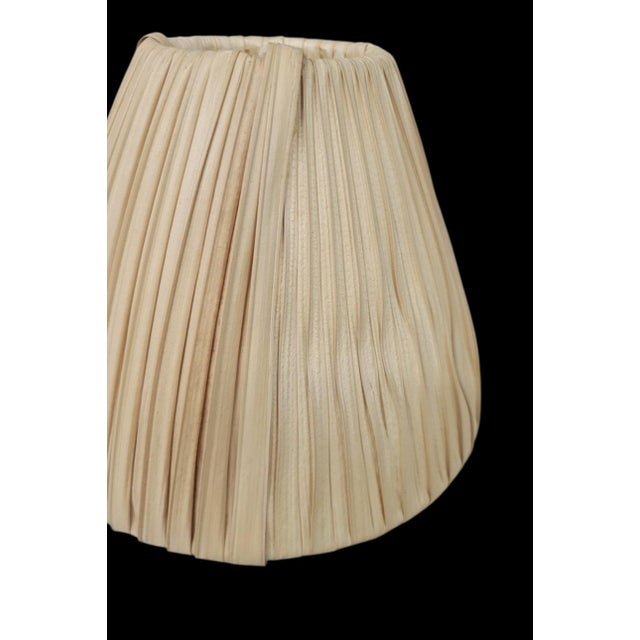 Wildwood Vintage Faux Bamboo Tassel Pale Green Palm Leaf Raffia Shade 2 Arm Wall Sconce Lamp For Sale - Image 4 of 10