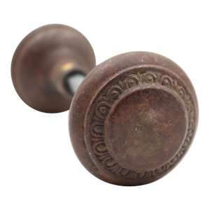 Pair of Antique Greek Reading Steel Passage Door Knobs