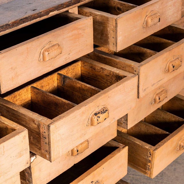 Wood Large Vintage French Bank of Drawers, 1930s For Sale - Image 7 of 13