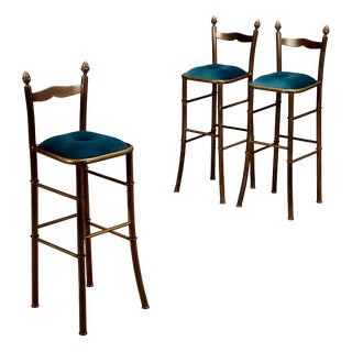 Vintage Brass Stools, Set of 3 For Sale