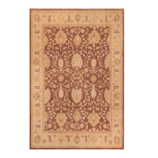 1980s 1980s Vintage Semi-Vintage Distressed Low-Pile Brown/Tan Wool Rug For Sale