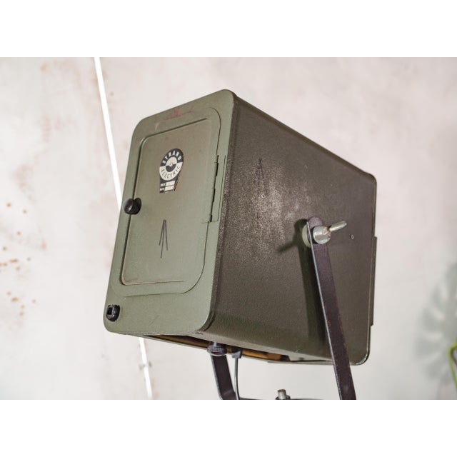 Green Patt 45 Theater Light on Wooden Tripod from Strand Electric, 1960s For Sale - Image 12 of 18