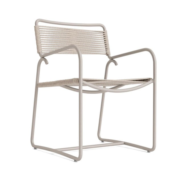 Brown Jordan Walter Lamb Aluminum Arm Chair, Dove frame with Pebble fabric For Sale - Image 13 of 13