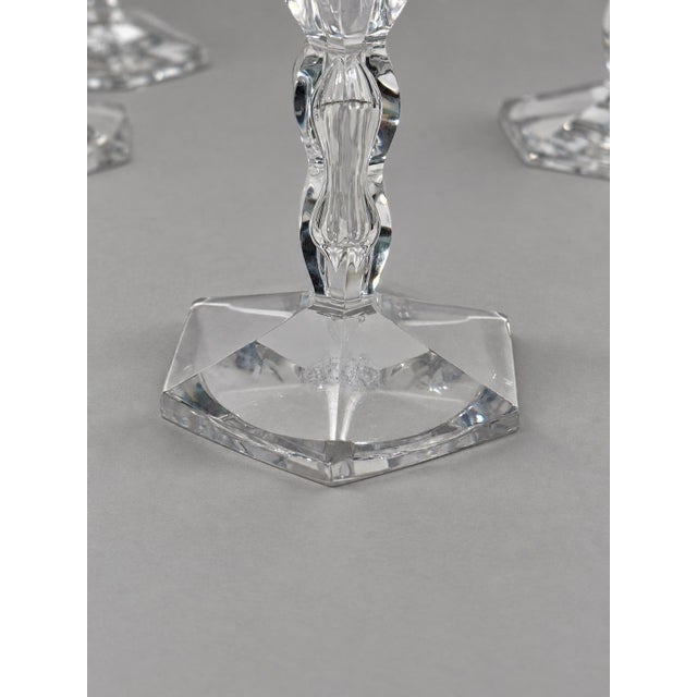 Mid-Century Modern Set of 6, Val St Lambert "Lalaing" Crystal Champagne Flutes For Sale - Image 3 of 7