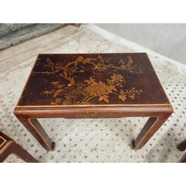 Oriental Nesting Tables, 1960s, Set of 3 For Sale - Image 14 of 18