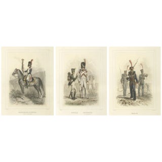 Napoleonic Guard Soldiers Grenadier, 1859, Paper, Set of 3 For Sale