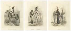 Napoleonic Guard Soldiers Grenadier, 1859, Paper, Set of 3