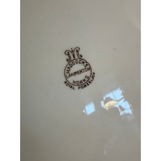 Vintage Floral Ceramic Serving Tray For Sale - Image 4 of 9