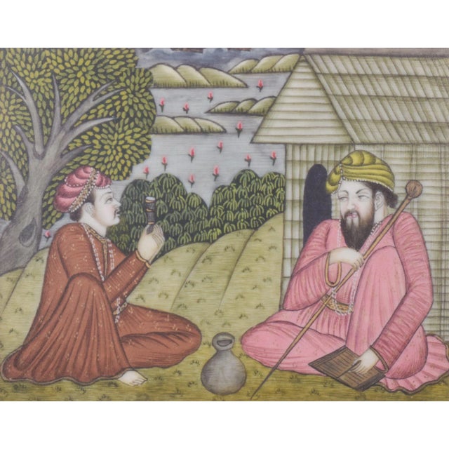 Paint Islamic Figures, Paint on Synthetic Ivory, 20th Century, Framed For Sale - Image 7 of 7