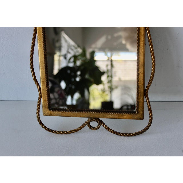 Vintage Italian Style Regency Gilt Twisted Rope and Tassel Wall Mirror For Sale - Image 11 of 14