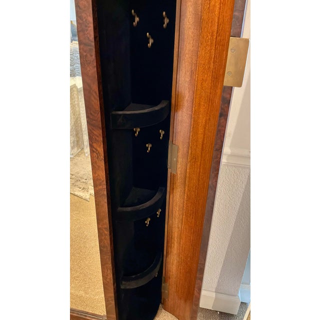 Brown Jonathan Charles Modern Burl Mahogany Jacques Full Length Storage Mirror For Sale - Image 8 of 8