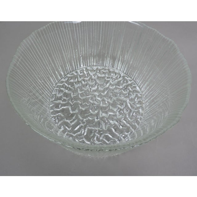1970s Iittala Ultima Thule Style Wirkkala Clear Ice Glass Set of Nine Serving Bowls For Sale In Philadelphia - Image 6 of 12