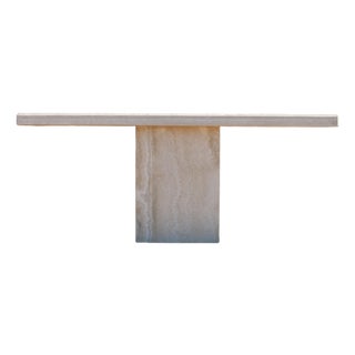 1980s Italian Postmodern Travertine Console Table by Stone International | Made in Italy For Sale