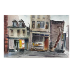 1960s "Chinatown P4.22" Watercolor Painting by Eve Nethercott