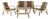 Danish Rattan Lounge Set with Sofa, Armchairs and Coffee Table, 1970s, Set of 4 For Sale
